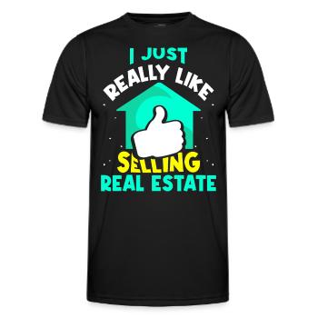 I like it easy to sell real estate brokers - Men's Functional T-Shirt - black - Front - AI Model Male 178 dark (178cm)