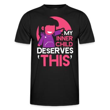Mon enfant intérieur mérite le doux amour de soi - T-shirt sport Homme - noir - Devant - AI Model Male 178 dark (178cm)