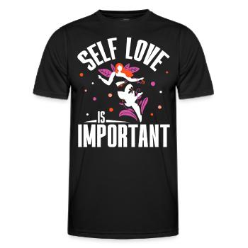 L’amour de soi est important positif Amour de soi doux - T-shirt sport Homme - noir - Devant - AI Model Male 178 dark (178cm)