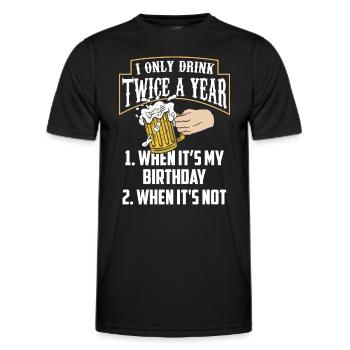 Zweimal Trinken Wenn Ich Geburtstag Habe Trinker - Männer Funktions-T-Shirt - Schwarz - Vorne - AI Model Male 178 dark (178cm)