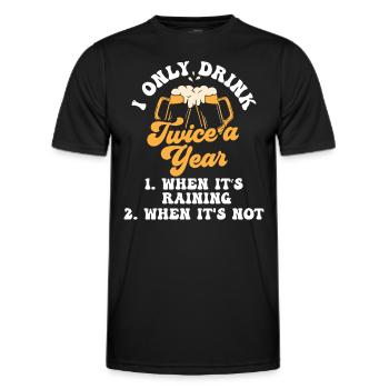 Zweimal Trinken Wenn Es Regnet Getränk Trinker - Männer Funktions-T-Shirt - Schwarz - Vorne - AI Model Male 178 dark (178cm)