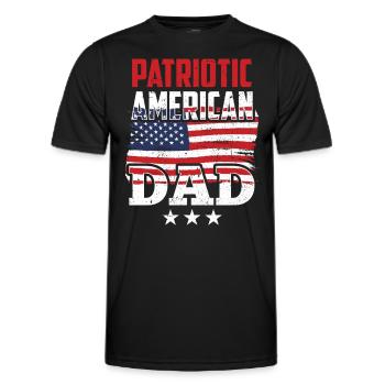 Patriotic American Father US Patriot USA - Men's Functional T-Shirt - black - Front - AI Model Male 178 dark (178cm)