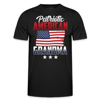 Patriotic American Grandmother Patriot US - Men's Functional T-Shirt - black - Front - AI Model Male 178 dark (178cm)