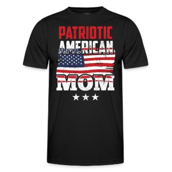 Patriotic American Mother USA Patriot US - Men's Functional T-Shirt - black - Front - AI Model Male 178 dark (178cm)