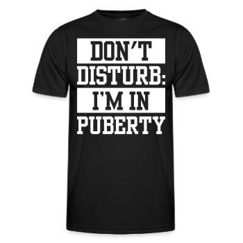 Please do not disturb: I am in puberty - Men's Functional T-Shirt - black - Front - AI Model Male 178 dark (178cm)