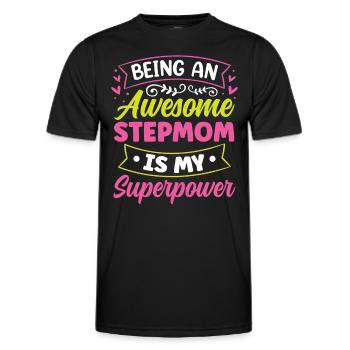 Eine Großartige Stiefmutter Zu Sein Ist Superkraft - Männer Funktions-T-Shirt - Schwarz - Vorne - AI Model Male 178 dark (178cm)