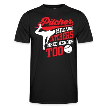 Lanceur parce que les receveurs ont aussi besoin de héros Lanceurs - T-shirt sport Homme - noir - Devant - AI Model Male 178 dark (178cm)