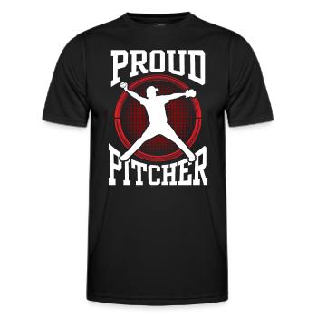 Fier lanceur de baseball Lanceur Hobby - T-shirt sport Homme - noir - Devant - AI Model Male 178 dark (178cm)