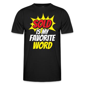 Vendu est mon mot préféré Agent immobilier - T-shirt sport Homme - noir - Devant - AI Model Male 178 dark (178cm)