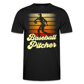 Joueur de lanceur de baseball Lanceur Hobby - T-shirt sport Homme - noir - Devant - AI Model Male 178 dark (178cm)