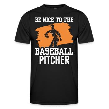 Soyez gentil avec le lanceur de baseball amateur de lanceur - T-shirt sport Homme - noir - Devant - AI Model Male 178 dark (178cm)
