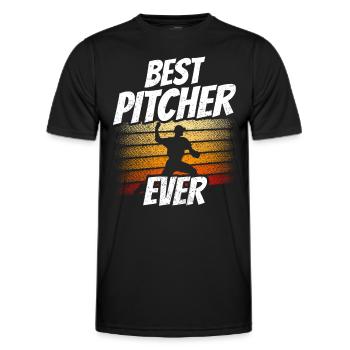 Best Baseball Pitcher Ever Hobby Pitcher - Men's Functional T-Shirt - black - Front - AI Model Male 178 dark (178cm)