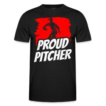Fier lanceur de baseball Lanceur Hobby - T-shirt sport Homme - noir - Devant - AI Model Male 178 dark (178cm)