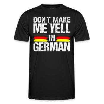 Ne me forcez pas à crier la voix allemande - T-shirt sport Homme - noir - Devant - AI Model Male 178 dark (178cm)
