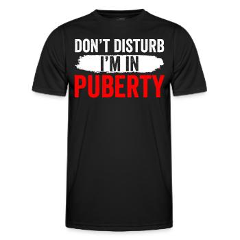 Please do not disturb: I am in puberty - Men's Functional T-Shirt - black - Front - AI Model Male 178 dark (178cm)