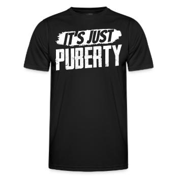 It's just puberty adult teenage sayings - Men's Functional T-Shirt - black - Front - AI Model Male 178 dark (178cm)