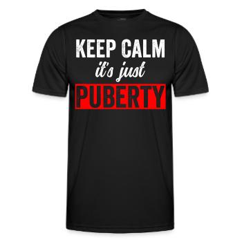 Keep calm Only puberty has grown up - Men's Functional T-Shirt - black - Front - AI Model Male 178 dark (178cm)