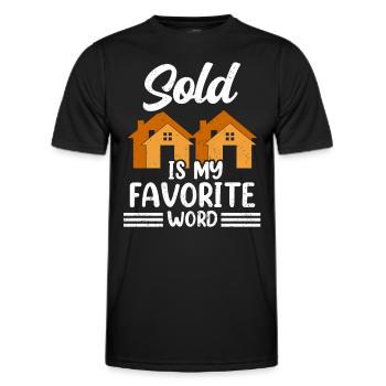 Vendu est mon mot préféré Agent immobilier - T-shirt sport Homme - noir - Devant - AI Model Male 178 dark (178cm)
