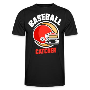 Baseball Catcher Baseball Catcher Hobby Player - Men's Functional T-Shirt - black - Front - AI Model Male 178 dark (178cm)