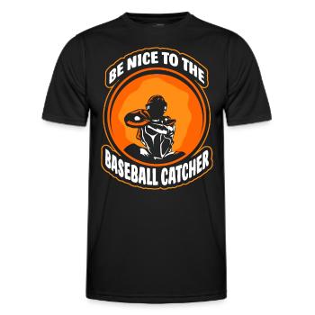 Be Nice to Baseball Catcher Player Catcher Hobby - Men's Functional T-Shirt - black - Front - AI Model Male 178 dark (178cm)