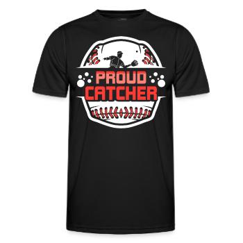 Proud Catcher Catcher Player Baseball Hobby - Men's Functional T-Shirt - black - Front - AI Model Male 178 dark (178cm)