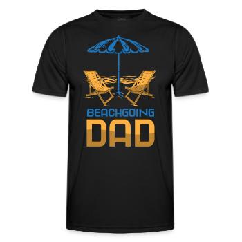 Beach visit Father Beach Beach beach holiday beach - Men's Functional T-Shirt - black - Front - AI Model Male 178 dark (178cm)