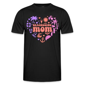 Beach visit Mother Beach Beach holiday Beach - Men's Functional T-Shirt - black - Front - AI Model Male 178 dark (178cm)