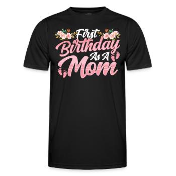 First birthday as a mother mommy mommy party - Men's Functional T-Shirt - black - Front - AI Model Male 178 dark (178cm)