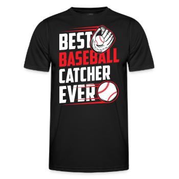 Best Baseball Catcher Ever Hobby Catcher - Men's Functional T-Shirt - black - Front - AI Model Male 178 dark (178cm)