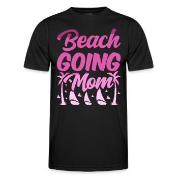 Beach visit mother beach holiday Beach beach - Men's Functional T-Shirt - black - Front - AI Model Male 178 dark (178cm)