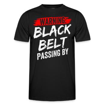 Warning: Black Belt Passes Black Belt - Men's Functional T-Shirt - black - Front - AI Model Male 178 dark (178cm)