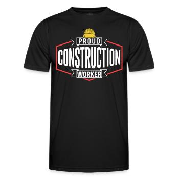 Fier travailleur de la construction Équipe de chantier Travail d’équipe - T-shirt sport Homme - noir - Devant - AI Model Male 178 dark (178cm)