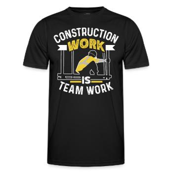 Le travail de construction est un travail d’équipe Travail d’équipe sur chantier - T-shirt sport Homme - noir - Devant - AI Model Male 178 dark (178cm)