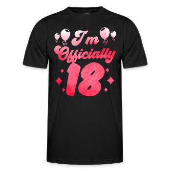 J’ai officiellement 18 dix-huit ans fête mon anniversaire - T-shirt sport Homme - noir - Devant - AI Model Male 178 dark (178cm)