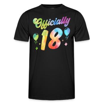 Officiellement 18 Dix-huit ans Anniversaire de l’enfant - T-shirt sport Homme - noir - Devant - AI Model Male 178 dark (178cm)