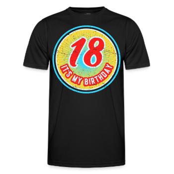 18 C’est mon anniversaire garçon d’anniversaire dix-huit ans - T-shirt sport Homme - noir - Devant - AI Model Male 178 dark (178cm)