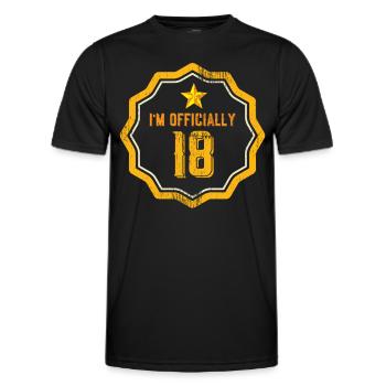 J’ai officiellement 18 dix-huit fête d’anniversaire - T-shirt sport Homme - noir - Devant - AI Model Male 178 dark (178cm)