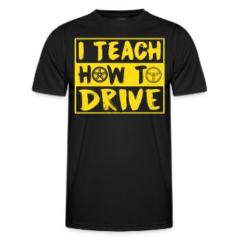 I bring driving to driving school driving instructor - Men's Functional T-Shirt - black - Front - AI Model Male 178 dark (178cm)