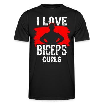 I love biceps curls sayings biceps muscles - Men's Functional T-Shirt - black - Front - AI Model Male 178 dark (178cm)