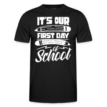 C’est notre premier jour d’école School Start School - T-shirt sport Homme - noir - Devant - AI Model Male 178 dark (178cm)