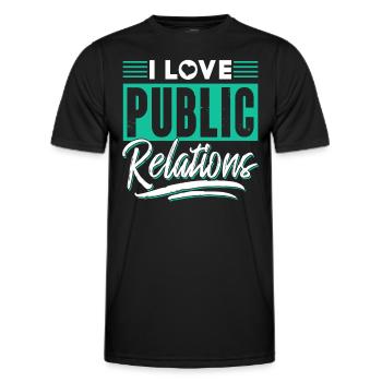I Love Public Relations Job PR Profession - Men's Functional T-Shirt - black - Front - AI Model Male 178 dark (178cm)