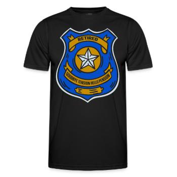 In retirement Goodbye Tension Hello Pension Police - Men's Functional T-Shirt - black - Front - AI Model Male 178 dark (178cm)