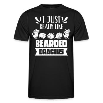 I just like bearded dragons very much Bearded Dragon - Men's Functional T-Shirt - black - Front - AI Model Male 178 dark (178cm)