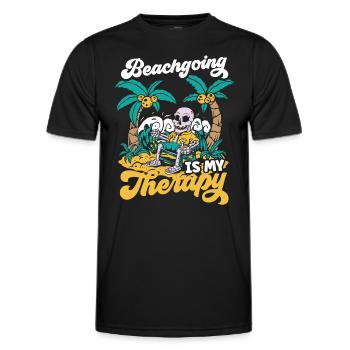 Beach holiday is my therapy Beach beach - Men's Functional T-Shirt - black - Front - AI Model Male 178 dark (178cm)