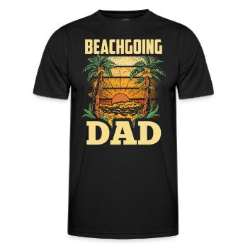 Beach visit Father Beach Beach beach holiday beach - Men's Functional T-Shirt - black - Front - AI Model Male 178 dark (178cm)