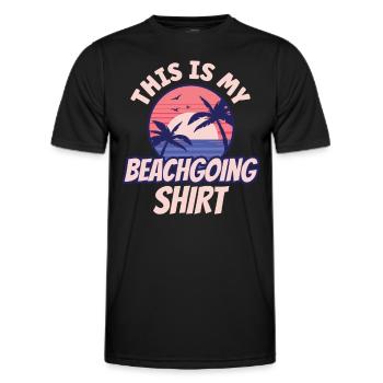 This is my beach shirt beach beach holiday - Men's Functional T-Shirt - black - Front - AI Model Male 178 dark (178cm)