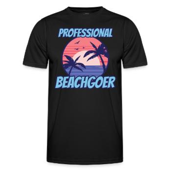 Professional Beachgoer Holiday Beach Beach - Men's Functional T-Shirt - black - Front - AI Model Male 178 dark (178cm)