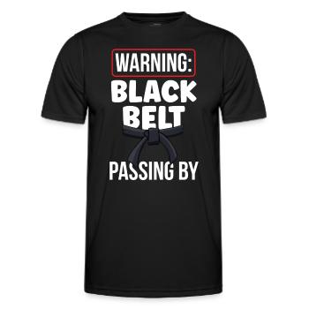 Warning: Black Belt Passes Black Belt - Men's Functional T-Shirt - black - Front - AI Model Male 178 dark (178cm)