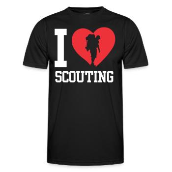 J’aime le camp de clan scout scout des scouts - T-shirt sport Homme - noir - Devant - AI Model Male 178 dark (178cm)