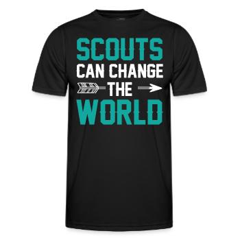 Les scouts peuvent changer le monde Dictons du clan - T-shirt sport Homme - noir - Devant - AI Model Male 178 dark (178cm)
